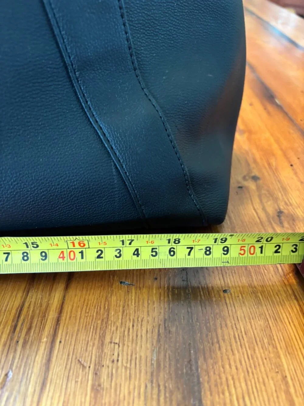 faux leather duffel bag